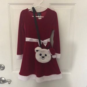 Christmas girls velvet dress